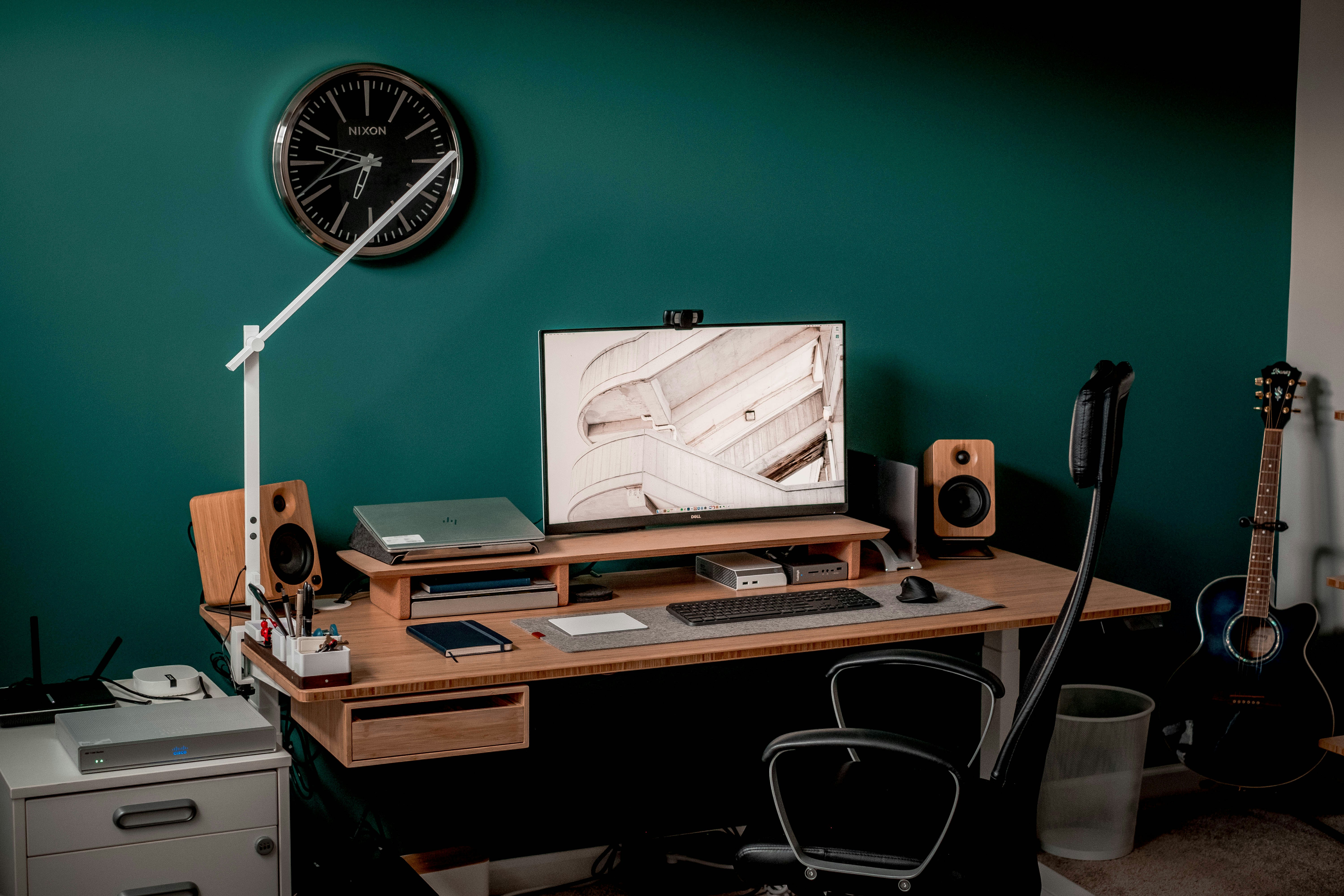 Modern workspace with laptop and coffee cup